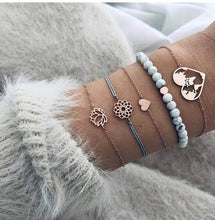 Load image into Gallery viewer, Boho Rose Map Bracelets &amp; Bangles for Women Bohemian Round Beaded Charm Bracelet Set Fashion Multilayer Accessories 2019 Bijoux