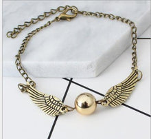 Load image into Gallery viewer, hp fashion Harry Golden Deathly Hallows Snitch harri Bracelet for women and men cute ball wings chain bracelets girls fans gifts