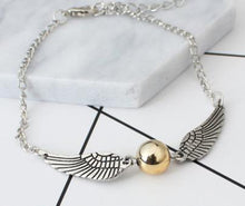 Load image into Gallery viewer, hp fashion Harry Golden Deathly Hallows Snitch harri Bracelet for women and men cute ball wings chain bracelets girls fans gifts