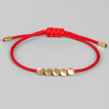 Load image into Gallery viewer, Tibetan Buddhist Creative Irregular Copper Beads Red Black Rope Pulling Bracelet For Women Men Handmade Knots Thread Bracelets