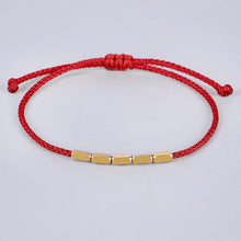 Load image into Gallery viewer, Tibetan Buddhist Creative Irregular Copper Beads Red Black Rope Pulling Bracelet For Women Men Handmade Knots Thread Bracelets
