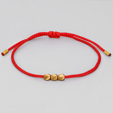 Load image into Gallery viewer, Tibetan Buddhist Creative Irregular Copper Beads Red Black Rope Pulling Bracelet For Women Men Handmade Knots Thread Bracelets